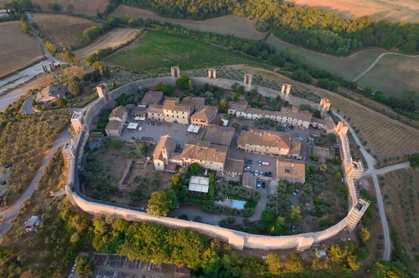 Aerial Photographic Documentation Village Monteriggiori Tuscany Italy — Fotografia de Stock