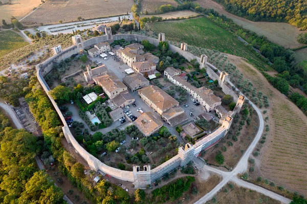 Aerial Photographic Documentation Village Monteriggiori Tuscany Italy - Stock-foto