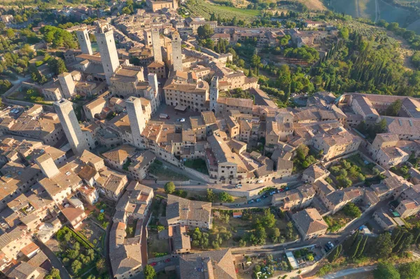 Aerial Photographic Documentation Town San Gimignano Toscany Italy — Foto de Stock