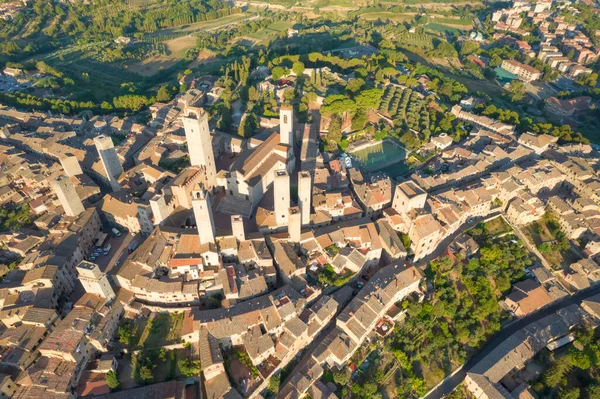 Aerial Photographic Documentation Town San Gimignano Toscany Italy — Photo