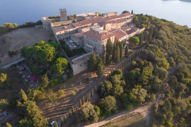 Aerial photographic documentation of the ancient Etruscan town of Populonia Italy