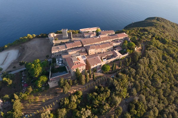 Aerial Photographic Documentation Ancient Etruscan Town Populonia Italy — 스톡 사진