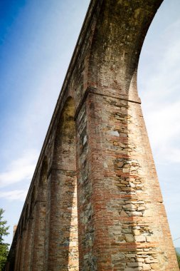 Photographic documentation of a section of the ancient aqueduct in the province of Lucca Tuscany Italy 