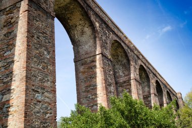 Photographic documentation of a section of the ancient aqueduct in the province of Lucca Tuscany Italy 