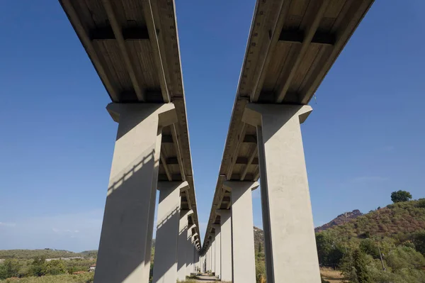 Photographic Documentation Stretch Motorway Reinforced Concrete Pylons — Stock Photo, Image