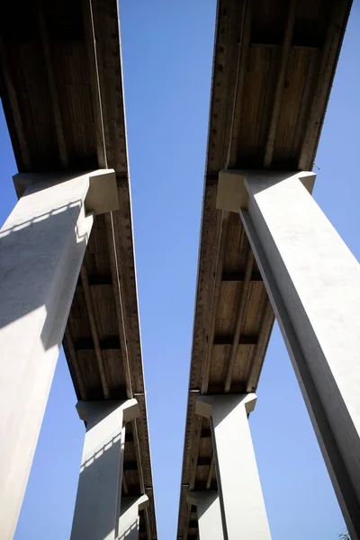 Photographic Documentation Stretch Motorway Reinforced Concrete Pylons — Stock Photo, Image