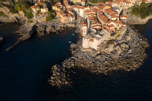 Ligurian Köyü Tellaro Nun Hava Fotoğrafları — Stok fotoğraf