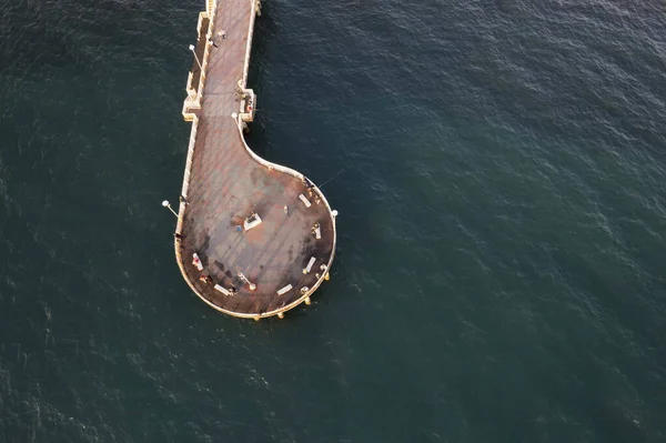 Aerial Photographic Documentation Sunset Pier Marina Massa Tuscany Italy — Stock Photo, Image