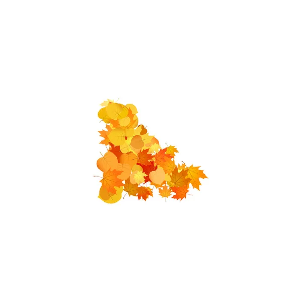 Hromada Spadlých Listů Hromada Oranžových Žlutých Červených Podzimních Listů — Stockový vektor
