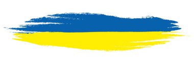 Ukrayna ulusal renkleri. Mavi ve sarı fırça lekeleri.