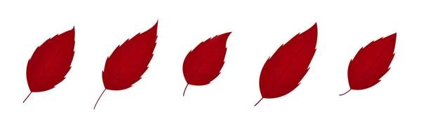 Red Colored Leaf Icon Filled Leaf Silhouette Glyph — Stockvector