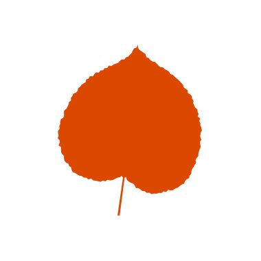 Düz yaprak silueti. Doldurulmuş yaprak kabartması