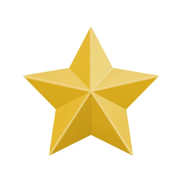 Paper Folded Star Golden Origami Christmas Star Ornament — Stock Vector