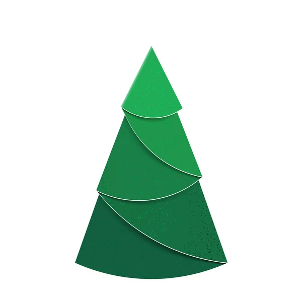 Glitter Textured Paper Christmas Tree Green Origami Fir — ストックベクタ