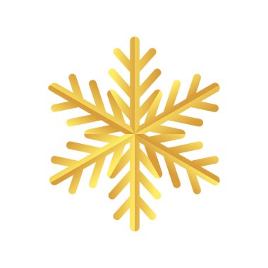 Altın kar tanesi ikonu. Altın folyonun kar tanesi kalıbının taslağı..