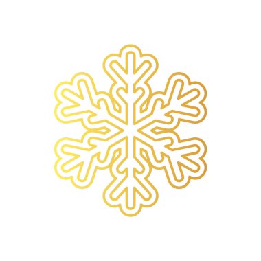 Altın kar tanesi ikonu. Folyo kar taneciği şablon planı