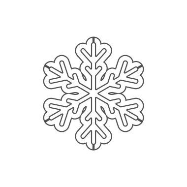 Kar tanesi silueti simgesi. Kar tanesi şablon planı