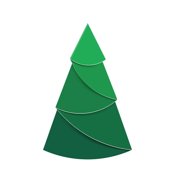 Paper Christmas Tree Green Origami Fir Ornament — Stockvektor