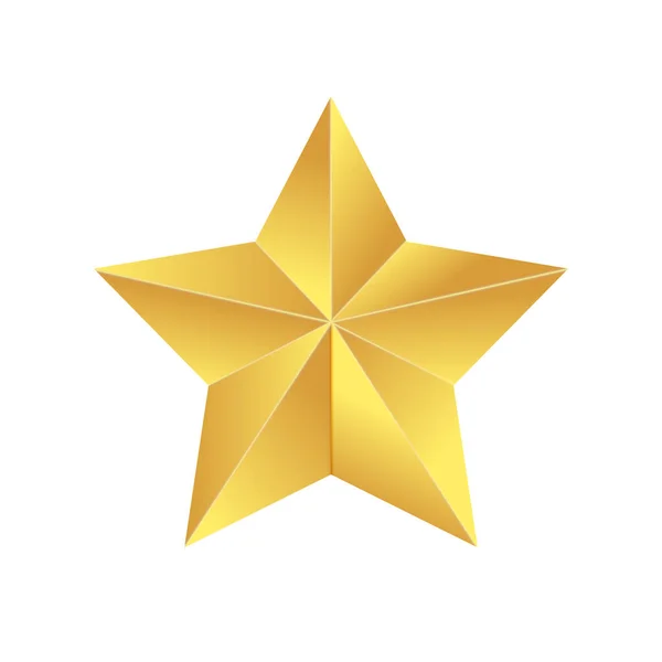 Golden Star Origami Pentagonal Star Made Gold Foil — стоковый вектор