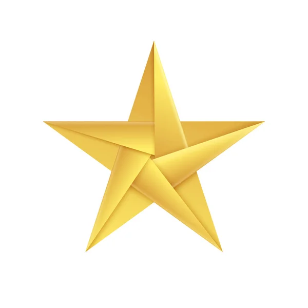 Golden Christmas Star Origami Pentagonal Star Made Gold Foil — Stockvektor