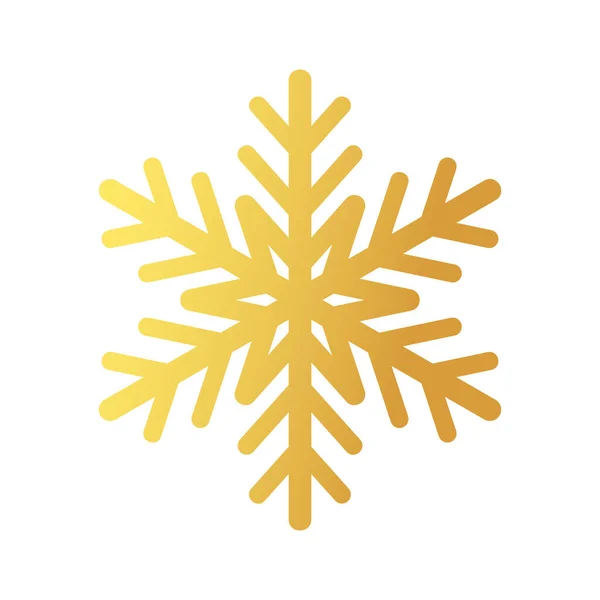 Golden Snowflake Icon Snow Flake Made Golden Foil — Stockvektor