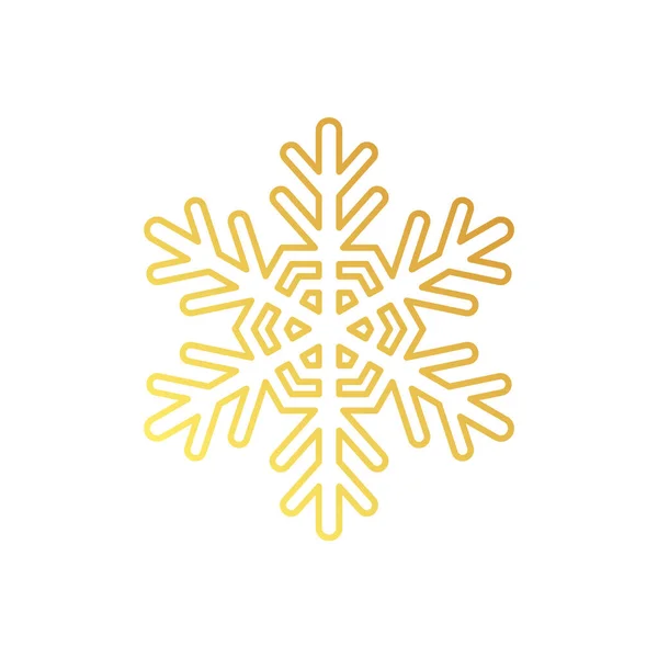 Golden Snowflake Icon Foil Snow Flake Stencil Blueprint — Image vectorielle