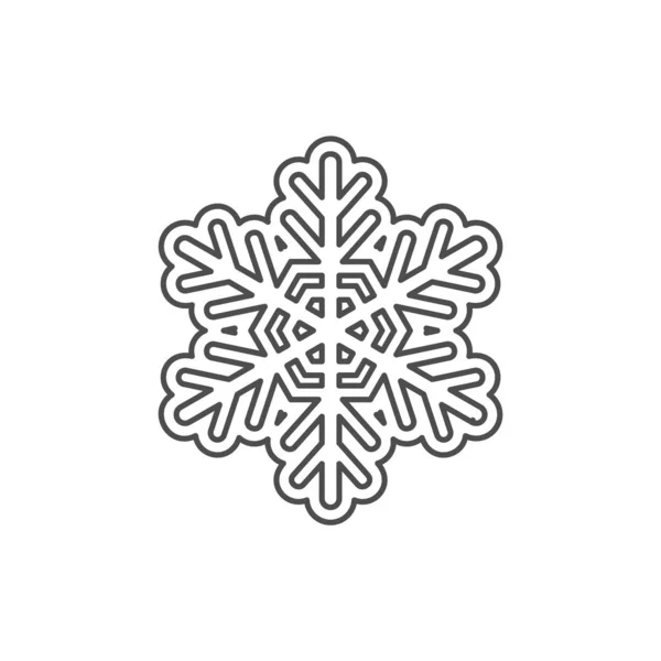 Snowflake Silhouette Icon Snow Flake Stencil Blueprint — 图库矢量图片