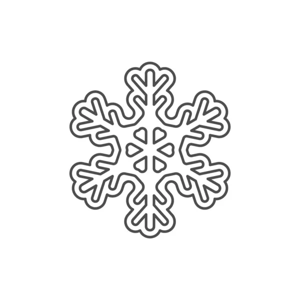 Snowflake Silhouette Icon Snow Flake Stencil Blueprint — Image vectorielle