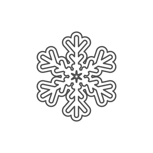 Snowflake Silhouette Icon Snow Flake Stencil Blueprint — Stockvector