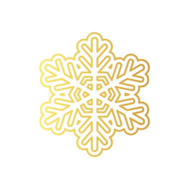 Altın kar tanesi ikonu. Folyo kar taneciği şablon planı