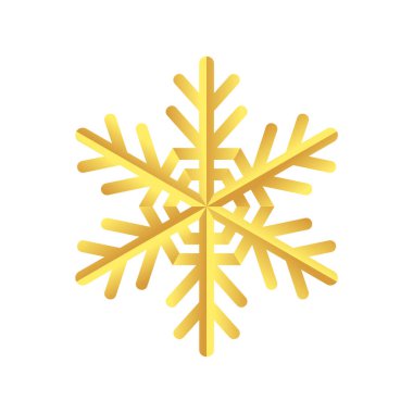 Altın kar tanesi ikonu. Altın folyonun kar tanesi kalıbının taslağı..