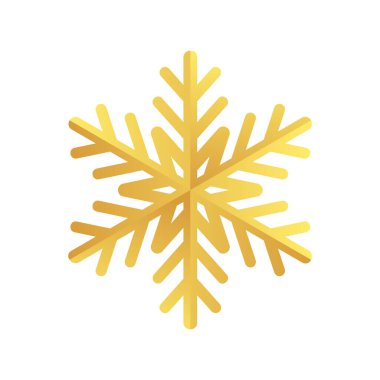 Altın kar tanesi ikonu. Folyo kar taneciği şablon planı