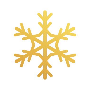 Altın kar tanesi ikonu. Folyo kar taneciği şablon planı