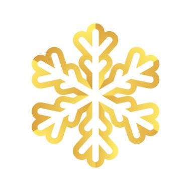 Altın kar tanesi ikonu. Folyo kar taneciği şablon planı