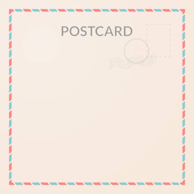 Kare kartpostal şablonu. Eski bir kartpostal..