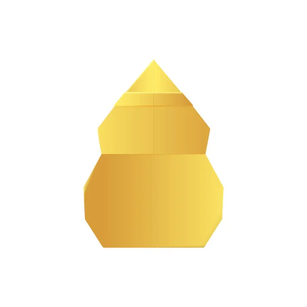 Zlatý Sněhulák Origami Hračka Zlaté Fólie — Stockový vektor