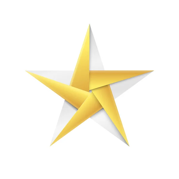 Золотая Рождественская Звезда Оригами Игрушка Золотой Фольги — стоковый вектор