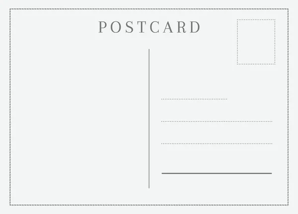Postcard Background Template Postal Card Back Design — Vector de stock