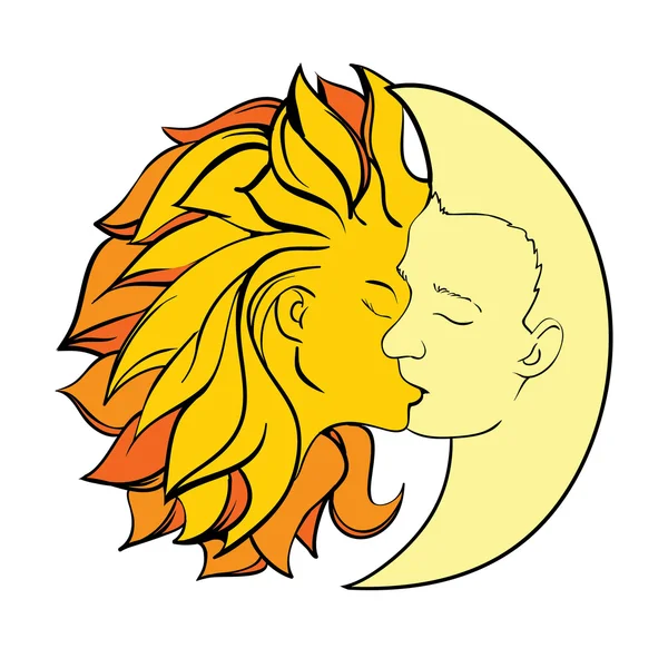 Φιλί του ήλιου και της Σελήνης — Διανυσματικό Αρχείο