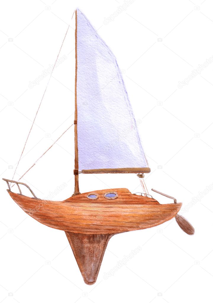 boat in watercolor
