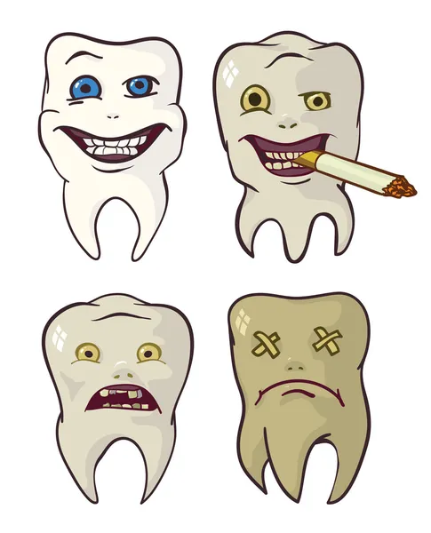 Güçlü ve çürük dişler — Stok Vektör