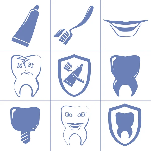 Dental icons for websait — Stock Vector