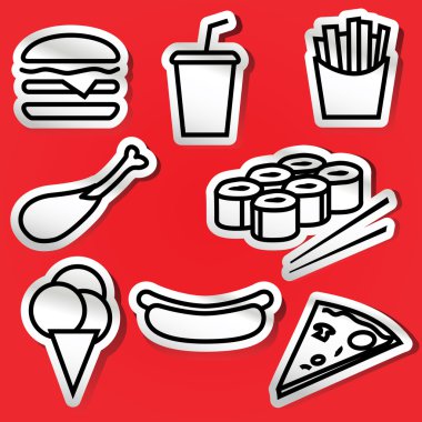 fastfood çıkartmaları