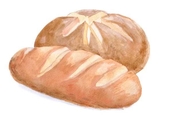 Ακουαρέλα ψωμί — Φωτογραφία Αρχείου