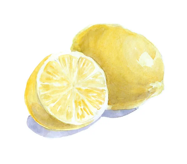 Акварельные лимоны — стоковое фото