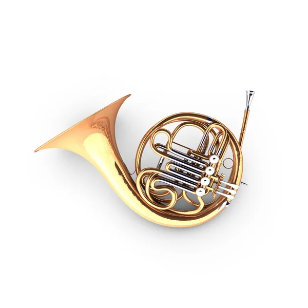 3D french horn (cor) — Stock Photo, Image