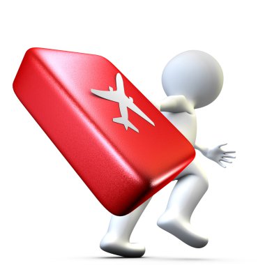 geç zaman uçağı yakalamaya çalışan bir kişi öğesinin eylemini gösteren kavram