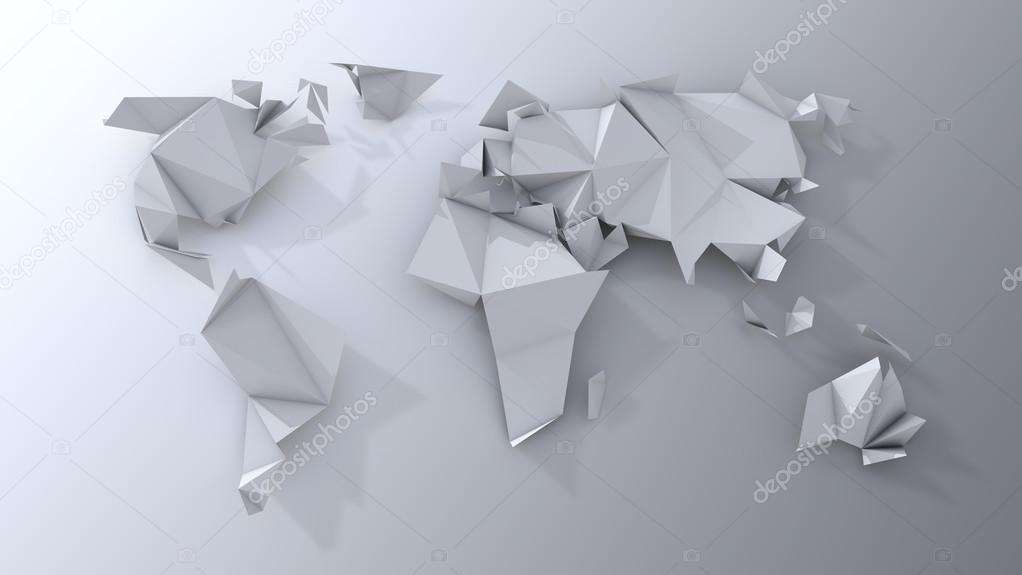 Origami continents scrapbooking.