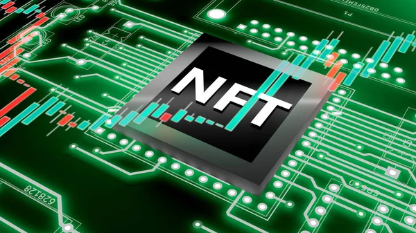 Non Fungible Token Nft Unit Data Stored Blockchain Digital Ledger — ストック写真