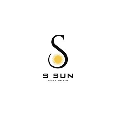 S harfi Güneş Logosu Simgesi Tasarım Şablonları